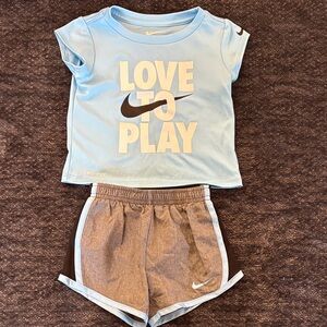 Nike Light Blue and Gray Kids Active Set